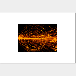 Streamer chamber photo of oxygen ion collision (A136/0027) Posters and Art